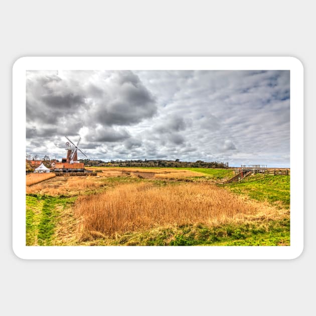 Norfolk Windmill Landscape Sticker by tommysphotos